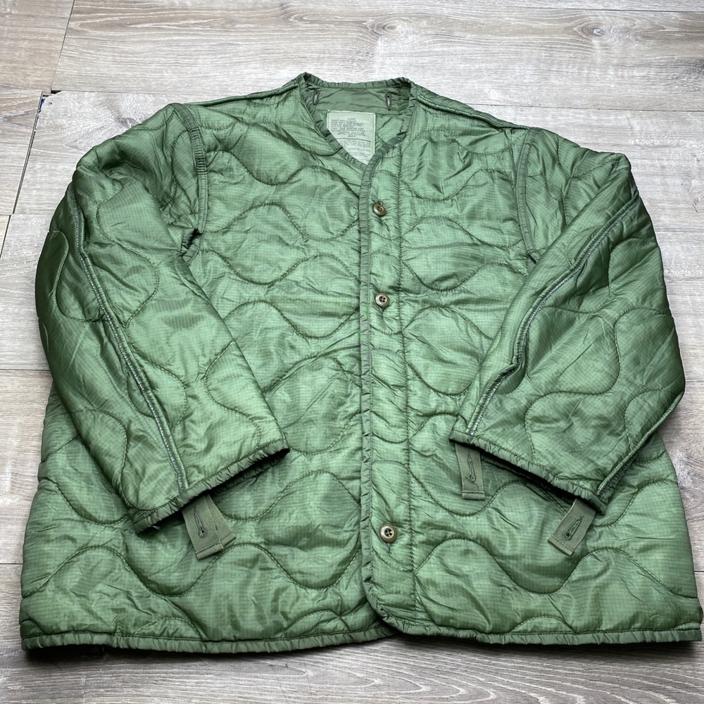 US Military M-65 Field Coat Liner Mens XL Green Quilted Ripstop Jacket Layer